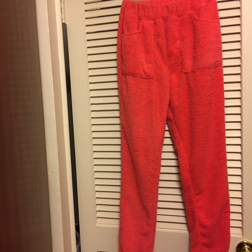 2 piece hot pink pajama/lounge set